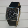 Fashion Stylish Quartz Watch Unique Design Wristwatches Black Leather Strap Men Quartz Watch